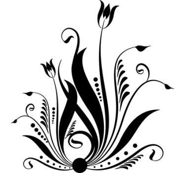 Abstract Lillies Wall Sticker - TenStickers