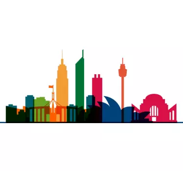 Australia Monuments city skyline silhouette wall decal - TenStickers