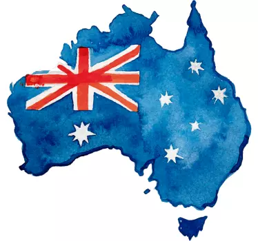 Australian Map watercolor world map wall sticker - TenStickers