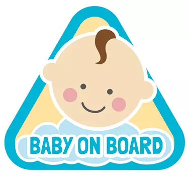 Happy boy baby on board car sticker - TenStickers