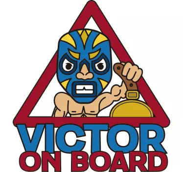 Wrestler baby on board sticker - TenStickers
