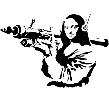 Banksy Mona Lisa Missile Sticker - TenStickers