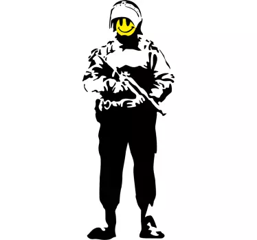 Banksy Riot Guard Wall Art Sticker - TenStickers