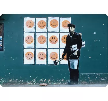 Banksy smiles laptop skin decal - TenStickers