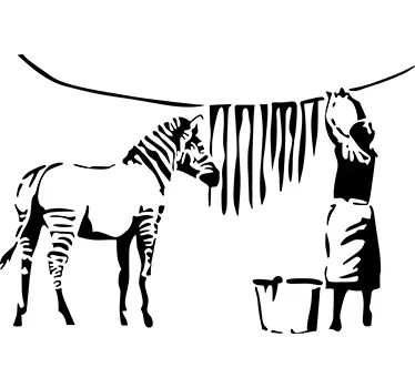 Banksy Zebra living room wall sticker - TenStickers