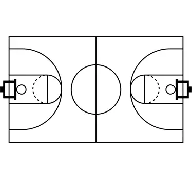 Basketball Court Mono-Colour Sticker - TenStickers