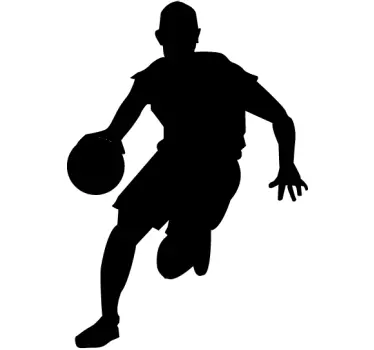 Basketball Dribbling Silhouette Wall Sticker - TenStickers