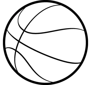 Basketball Outline Wall Kids Sticker - TenStickers