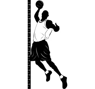Basketballer Height Chart Kids Sticker - TenStickers