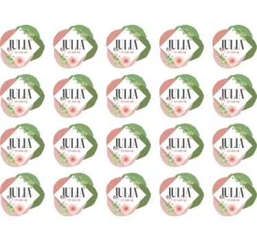 Beautiful Customizable Floral Stickers wedding sticker - TenStickers