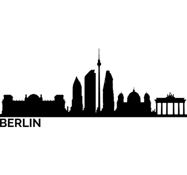 Berlin Silhouette Skyline Wall Sticker - TenStickers