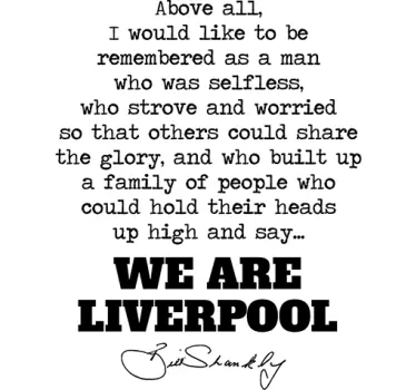 Bill Shankly Liverpool Quote Sticker - TenStickers