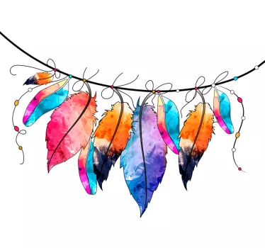 Bird Feathers Wall Sticker - TenStickers
