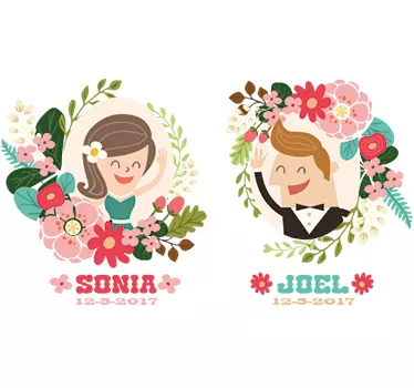 Bridal Portraits Florals wedding sticker - TenStickers