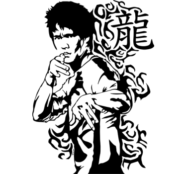 Bruce Lee Portrait Sticker - TenStickers