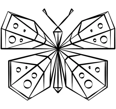 Butterfly wall decal geometric butterfly shape - TenStickers