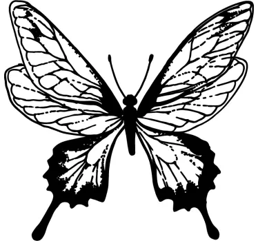 Butterfly wall decal graceful butterfly outline - TenStickers