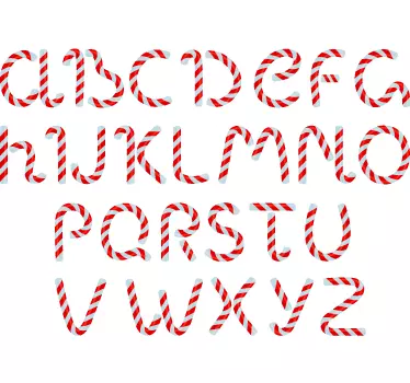 Candy Cane Alphabet Sticker - TenStickers