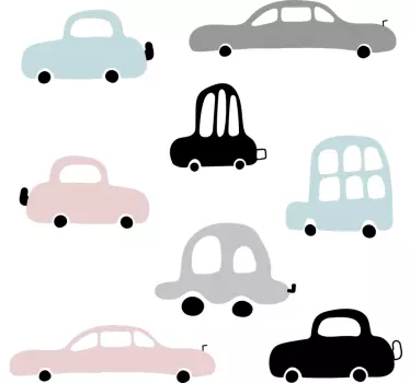 cars set illustration wall art - TenStickers