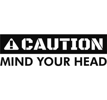 Caution Mind Head Vinyl Sign Sticker - TenStickers