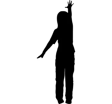 Child Reaching Door Sticker - TenStickers