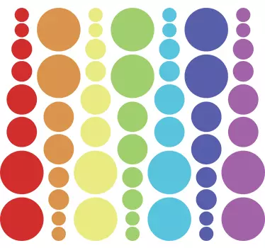 Amazing colorful circles geometric wall sticker - TenStickers