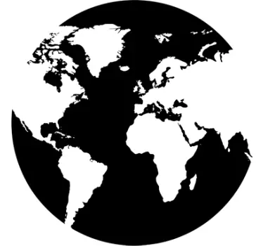 Circle World Map Sticker - TenStickers