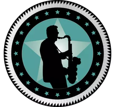 Circular Saxophonist Sticker - TenStickers