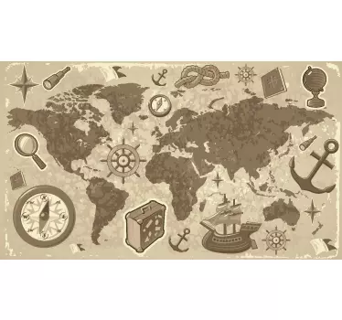 Classic Travel Map Kids Sticker - TenStickers