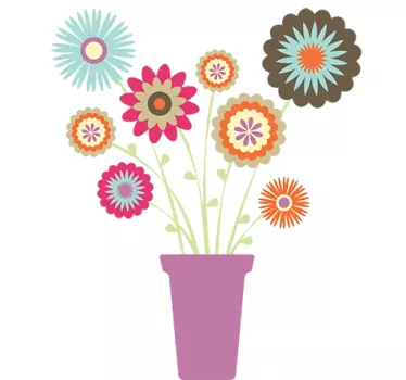Coat Rack Flower Pot Sticker - TenStickers