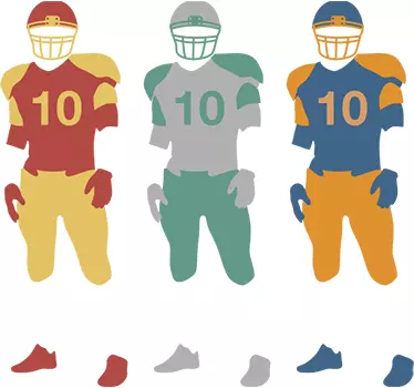 Colorful football players football sticker - TenStickers