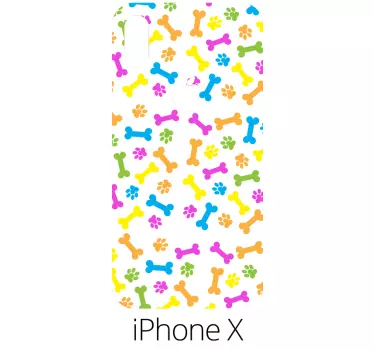 Colorful Paw Prints iPhone sticker - TenStickers