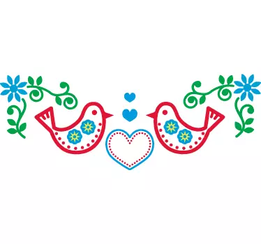 Colourful Birds Border Sticker - TenStickers
