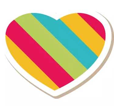 Colourful Heart Sticker - TenStickers