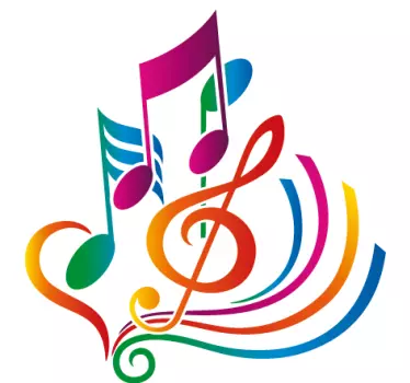 Colourful Musical Notes Vinyl Sticker - TenStickers