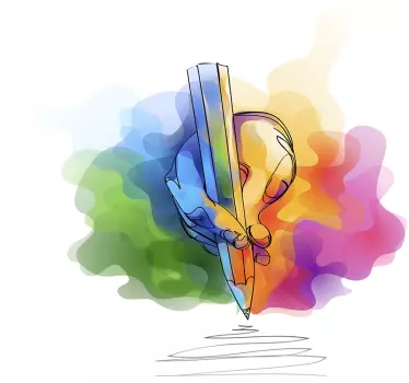 Colourful Pencil Wall Sticker - TenStickers