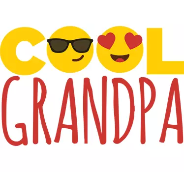 Cool Grandpa with Emojis wall decal quotes - TenStickers
