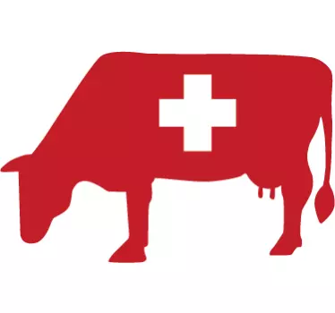 Cow Swiss Flag Car Decal - TenStickers