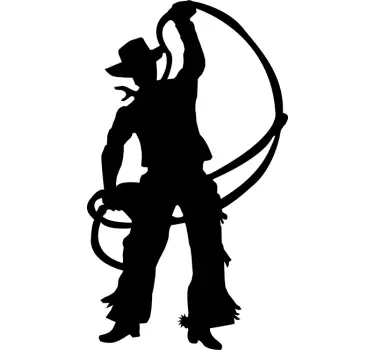Cowboy Silhouette Sticker - TenStickers
