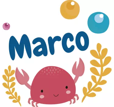 Crab Personalised Sticker - TenStickers