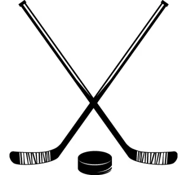 Crossed Hockey Sticks sports wall sticker - TenStickers
