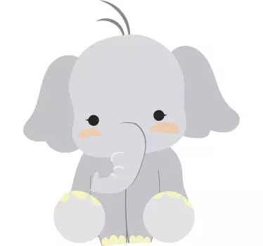 Cuddly Elephant Kids Sticker - TenStickers