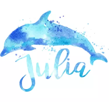 custom dolphin water texture fish wall decal - TenStickers