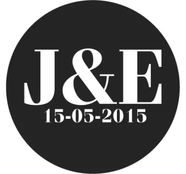 Customisable Initial Circular Vase Sticker - TenStickers
