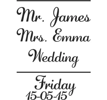 Customisable Wedding Flower Vase Sticker - TenStickers