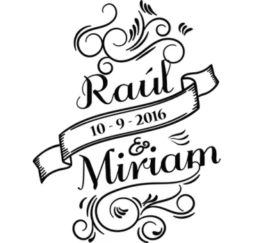 Customisable Wedding/Anniversary Date Wall Sticker - TenStickers