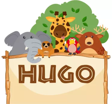 customizable jungle headboard wild animal sticker - TenStickers