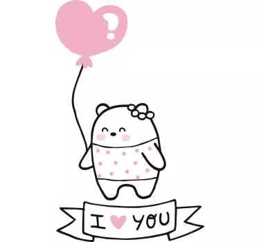 Cute Heart Balloon wall sticker for kids - TenStickers