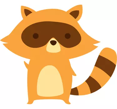 Cute raccoon character wall sticker for kids - TenStickers