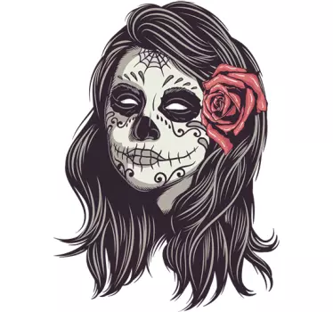 Day of the Dead Girl Portrait Sticker - TenStickers